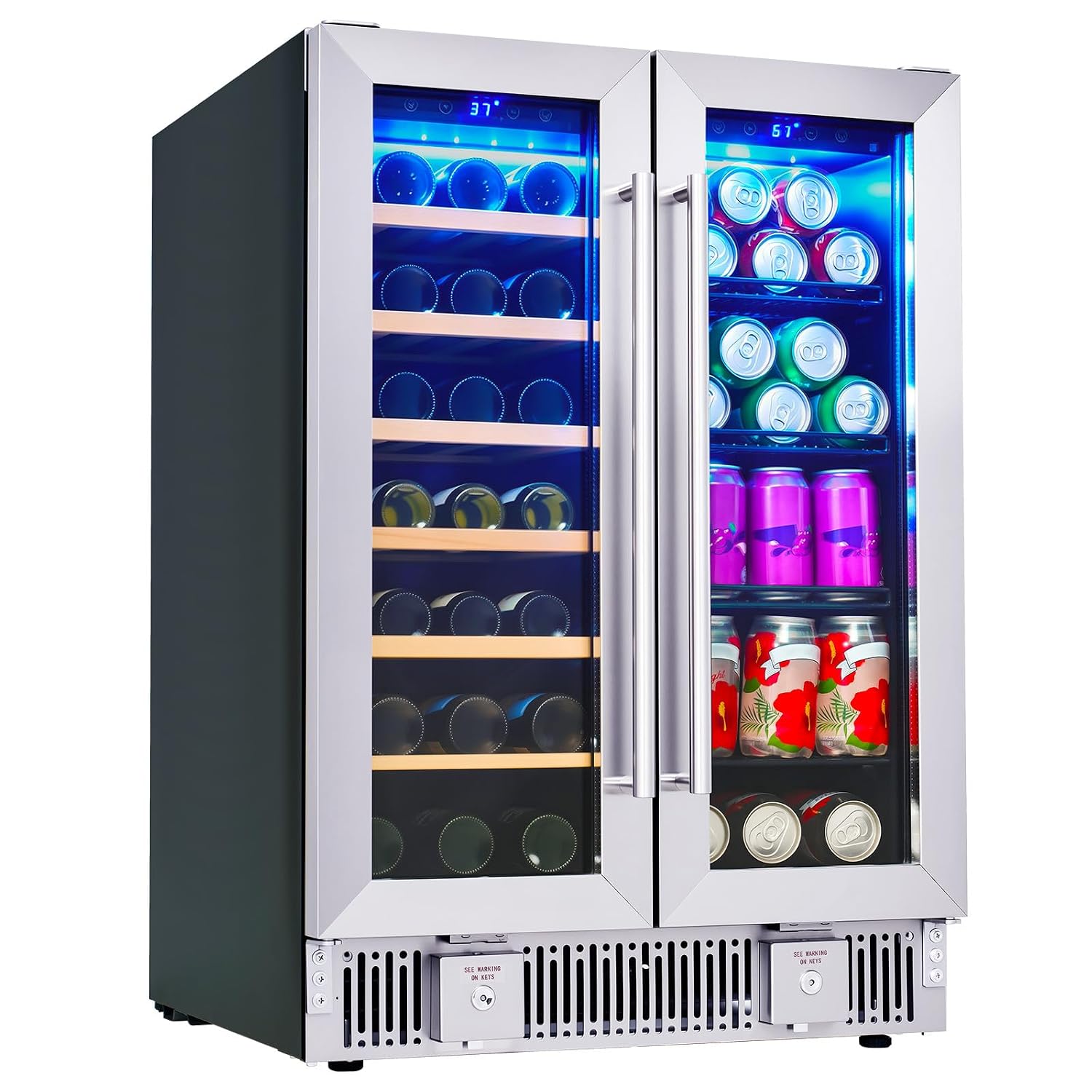 Wine And Beer Undercounter Fridge - Refrigerador para Bebidas, Nevera de Doble