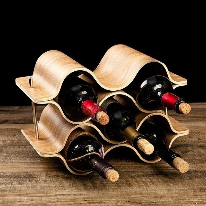 Wine Beer Rack - Portabotellas de vino ondulado, estante de