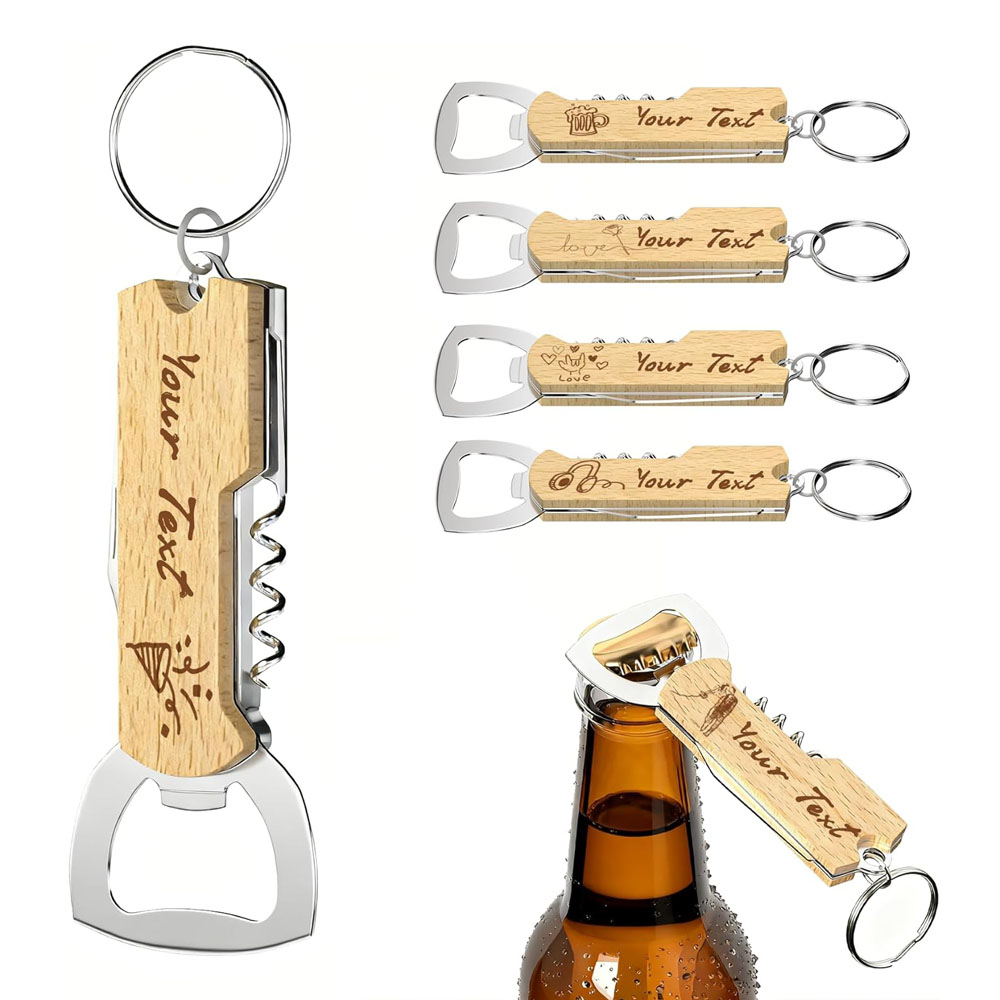 Wine In Beer Bottle - Llavero abridor de botellas con logotipo