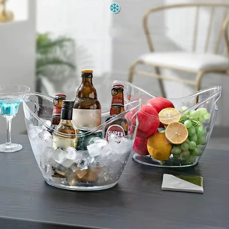 Wine Beer Cooler - Cubo de Hielo Transparente de 4/8L,