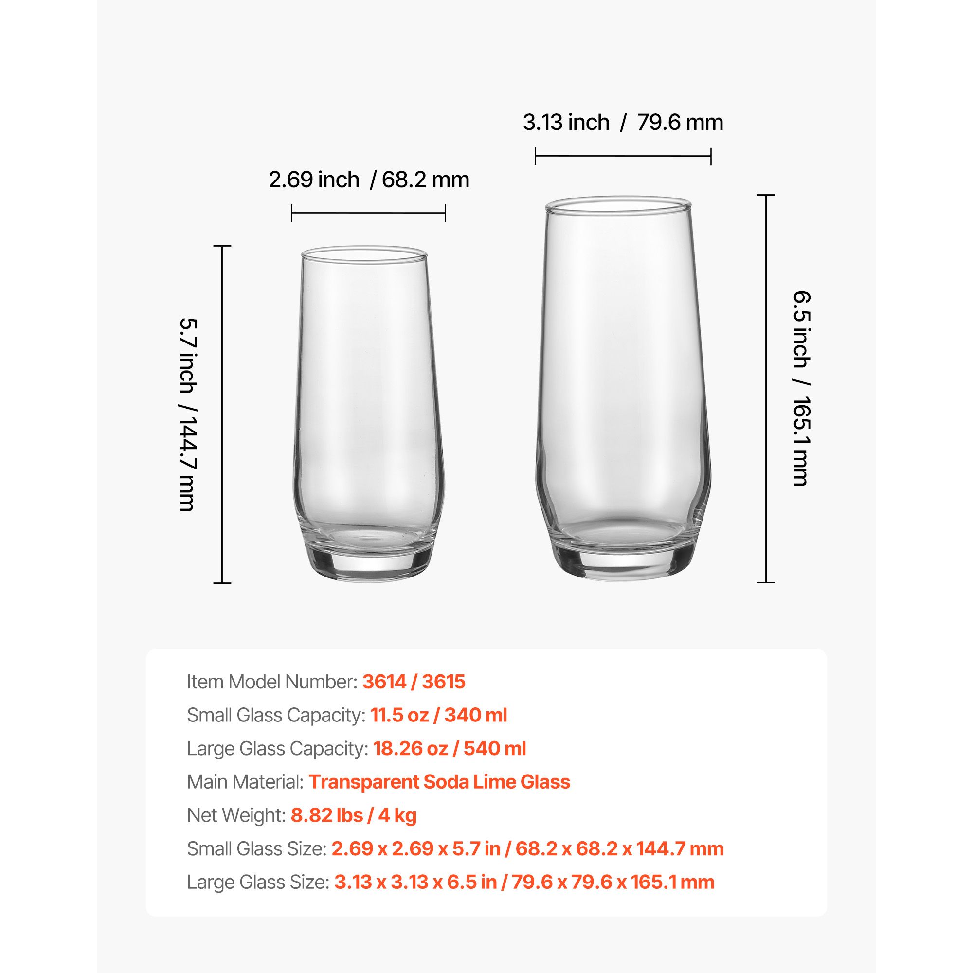 Wine Beer Mixed Drinks - Juego de vasos de cristal, 16