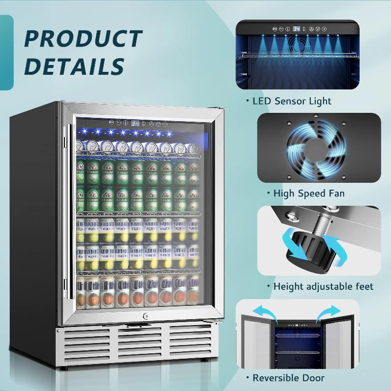 Refrigerador de bebidas de 24  - Wine And Beer Undercounter Fridge reseña y precio