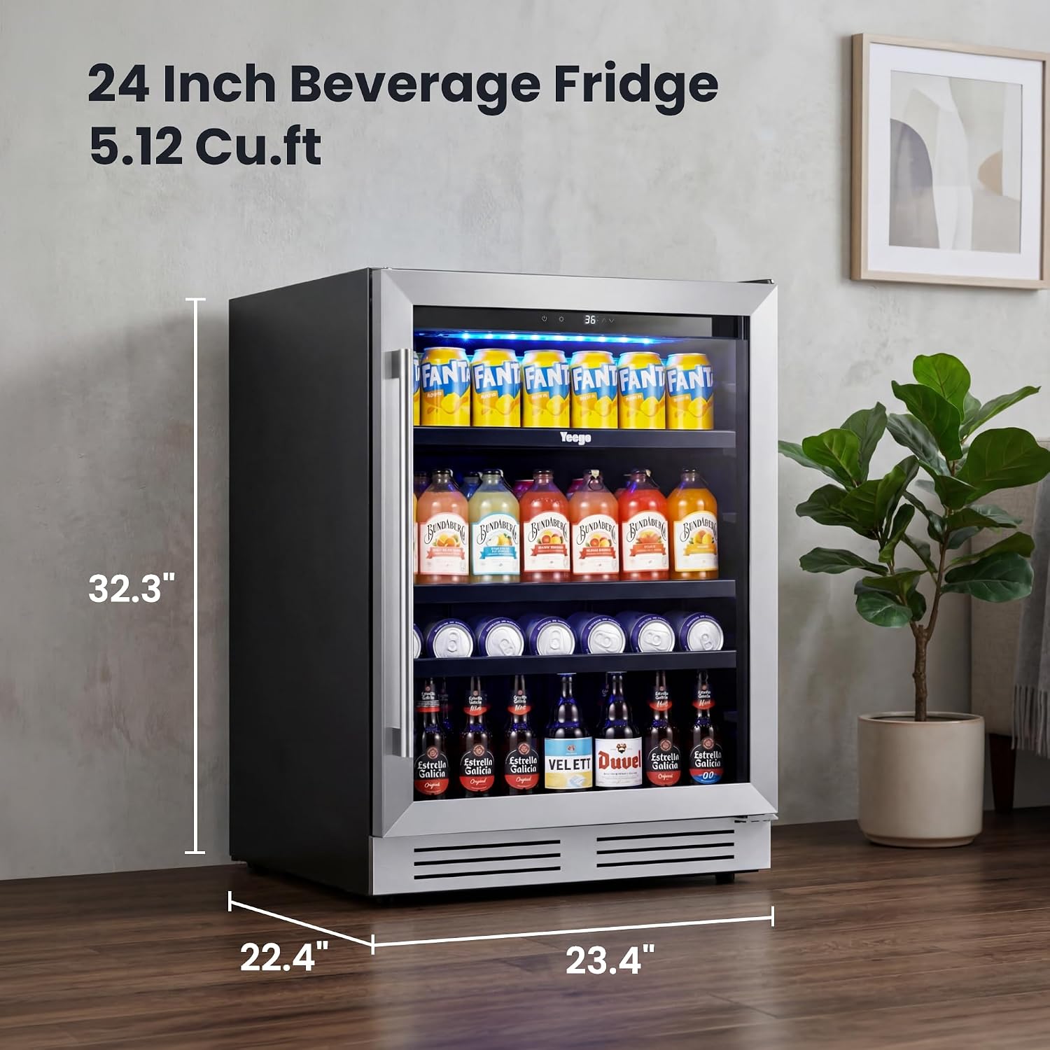 Enfriador de Bebidas de 24 Pul - Wine And Beer Undercounter Fridge reseña y precio