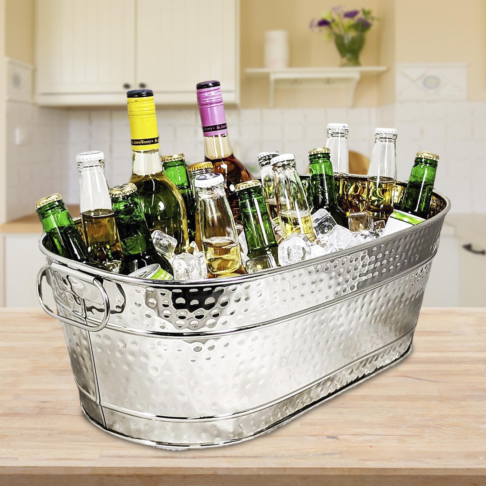 Cubo de hielo galvanizado, con - Wine Beer Cooler reseña y precio