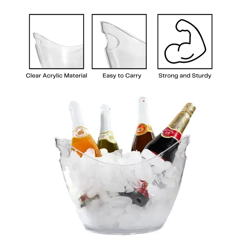 Cubo de Hielo Transparente de  - Wine Beer Cooler reseña y precio
